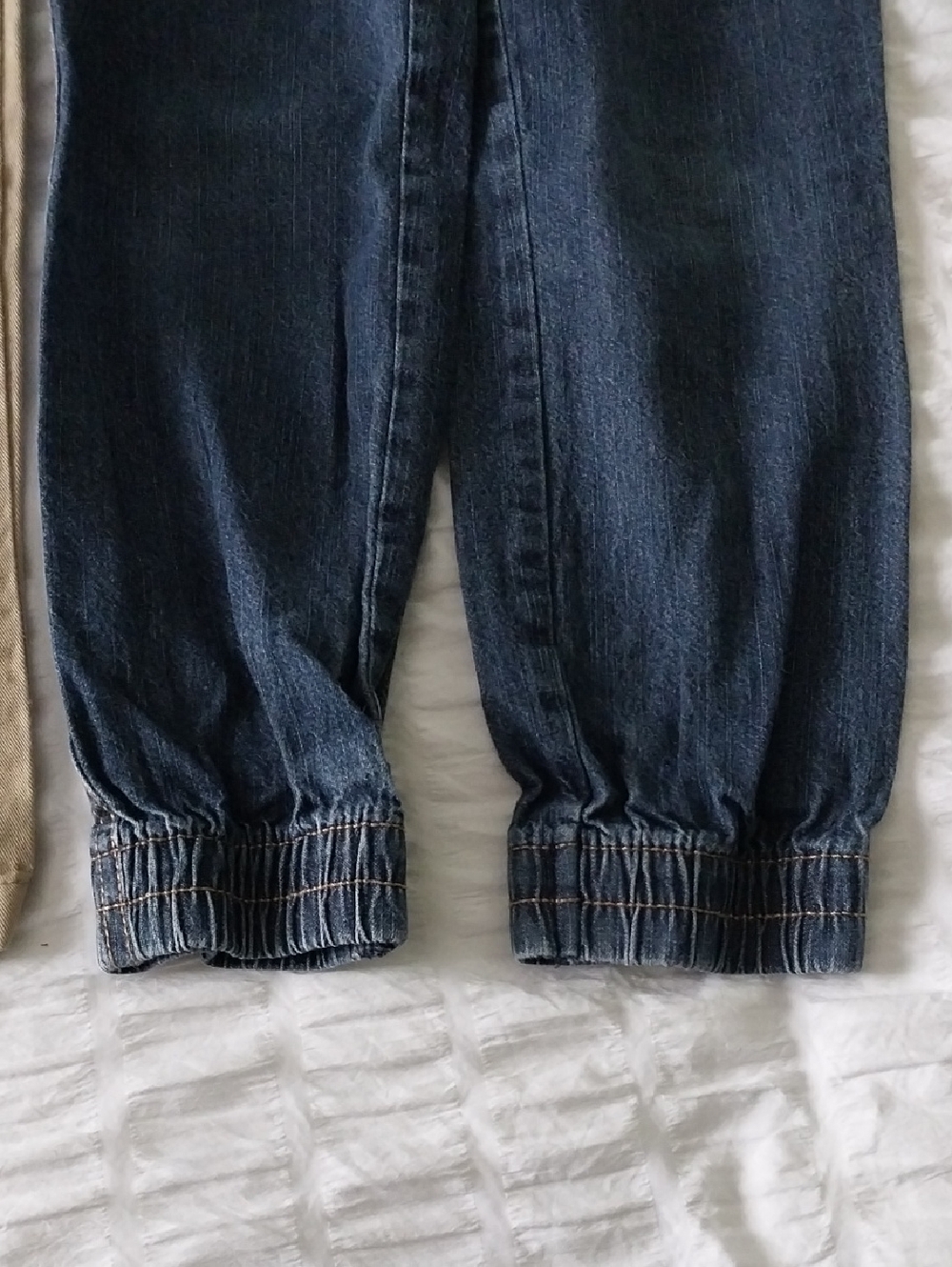 5T Elastic Waist Jogger Jeans and Khaki Pants Set - Blue & Tan - Picture 4 of 7